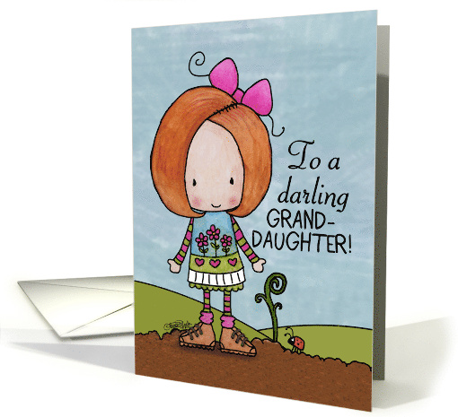 Happy Birthday for Granddaughter Red Head and Sprout card (926928)