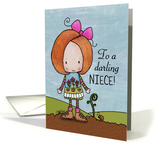 Happy Birthday for Niece Red Head and Sprout card (926930)