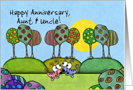 Happy Anniversary to Aunt and Uncle-Whimsical Dogs and Trees card