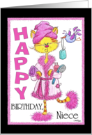 Happy Birthday for Niece Pampered Kitty card