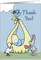 Thank You for Shower Gift for Boy-Baby Bundle with Animals card