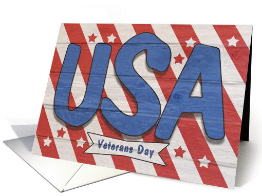Veterans Day- Stars and Stripes- USA card (957085)