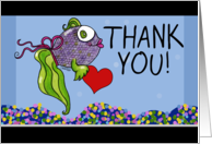 Thank You-Fish with Heart in Fish Tank card