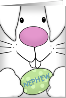 Happy Easter For Nephew Up Close Bunny Face with Egg card