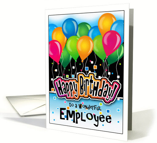 Business Employee Happy Birthday Card Bright Balloons card (1326942)