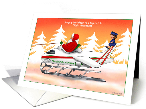 Happy Holidays Flight Attendant Christmas card (1346314)