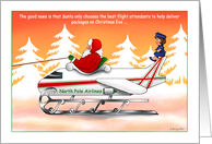 Happy Holidays Humorous Flight Attendant Christmas card