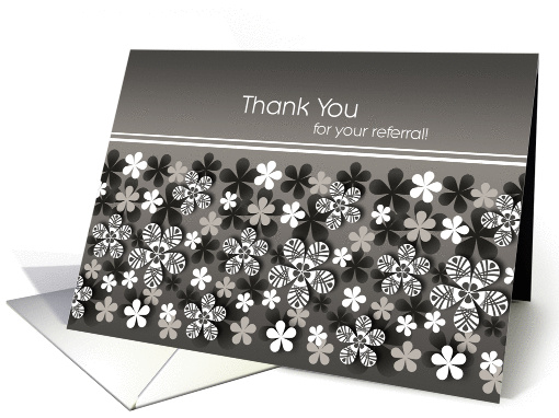 General Elegant Floral Business Thank You for your Referral card