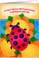 Ladybug on Flowers for Kids Happy Birthday card
