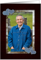 Denim Heart Rustic Custom Vertical Photo Frame card