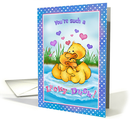 For Him Lucky Duck Humor Happy Valentines Day card (1410054)