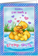 For Grandma Lucky Duck Humor Happy Valentines Day card