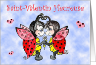 Lady Bug Valentine for kids French card