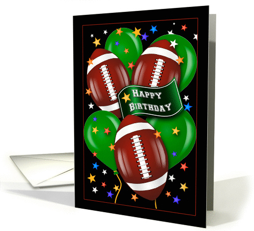 Football Theme Balloons Birthday card (1456598)