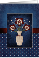 Patriotic Floral Blank Note card