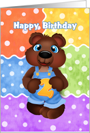 Boy Bear Cub Two Year Old Happy Birthday card