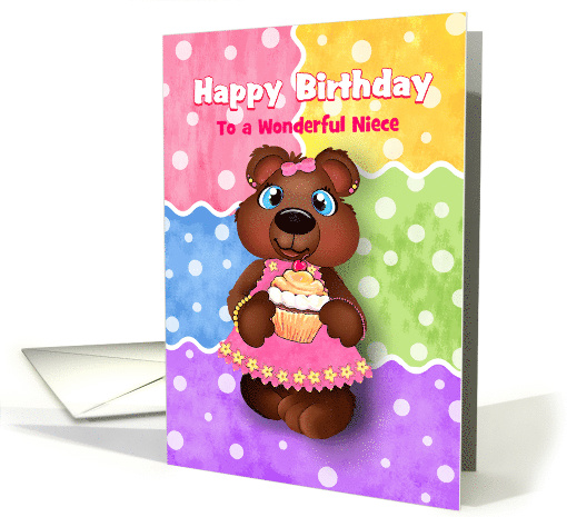 Custom Little Girl Bear Cub Birthday for Girls card (1470304)