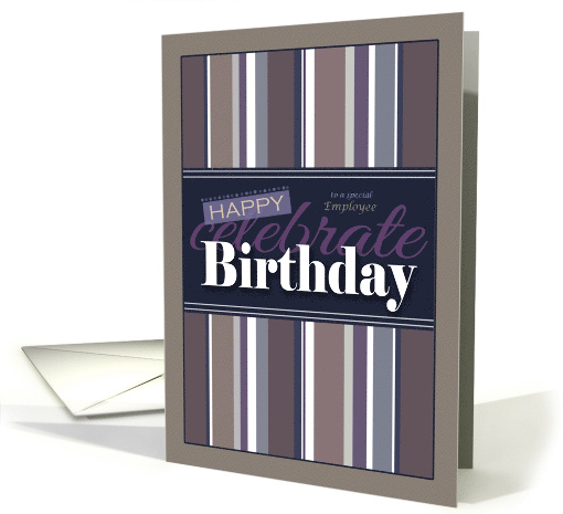 Business Employee Decorative Birthday with Stripes card (1494912)