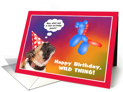 Humorous Dog and Balloon Animal Birthday card (1506156)