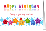 Business Employee Happy Birthday Smiling Stars card