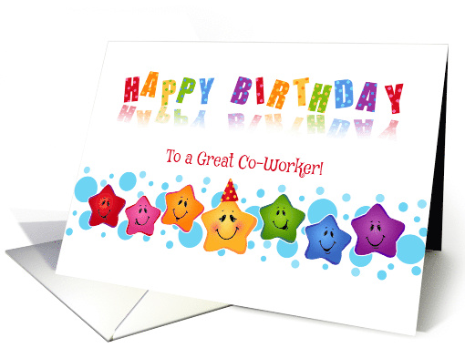 Business Happy Birthday Coworker Smiling Stars card (1511812)