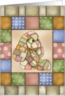 Patchwork Bunny Blank Note card