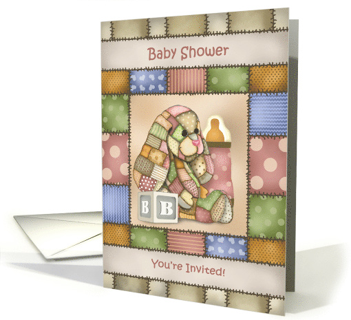 Patchwork Bunny Baby Shower Invitation card (1512766)