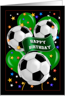 Soccer Ball Futbol Sports Theme Balloon General Birthday card