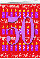 50 Years Old Lit Candle Happy Birthday card