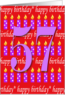57 Years Old Lit Candle Happy Birthday card