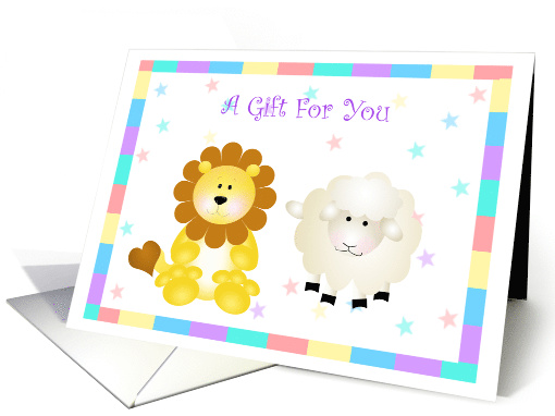 Lion and Lamg A Gift For You card (216447)