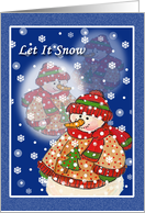 Christmas Snowman Dream Christmas Card