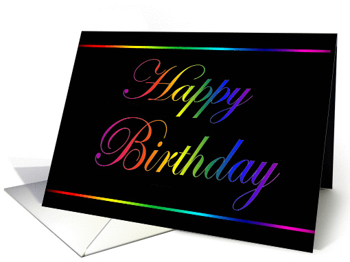 Rainbow Birthday on Black card (247663)