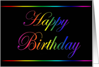 Rainbow Birthday on Black card