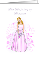 Elegant Thank You For Being My Bridesmaid Cards
