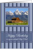 Barn Scene Happy Birthday for Step Dad Card