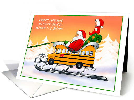 Humor Bus Driver Santa Christmas card (315606)