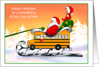 Humor Bus Driver Santa Christmas Cards