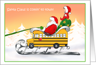 Humor Bus Driver Santa Christmas Cards
