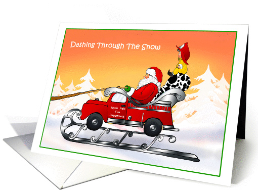 Firefighter Fireman Humor Santa Christmas card (316701)