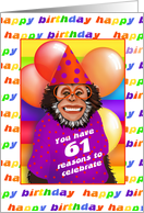 61 Years Old Birthday Cards Humorous Monkey card