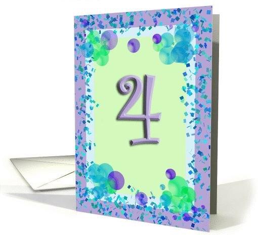 4 Year Old Girl Birthday - Verse Inside card (144627)