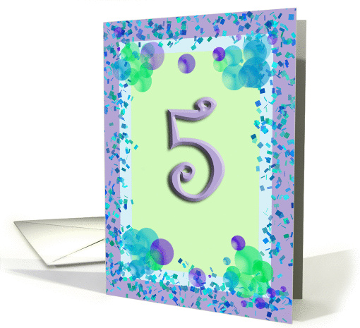 5 Year Old Girl Birthday - Verse Inside card (144629)