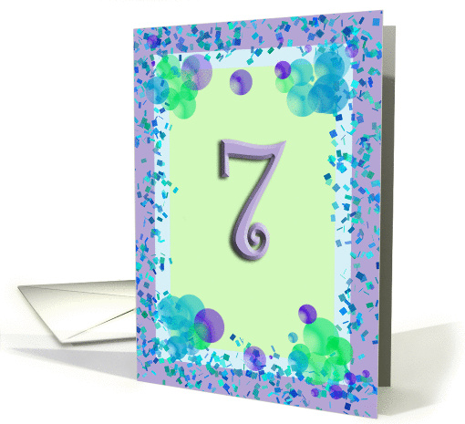 7 Year Old Girl Birthday - Verse Inside card (144773)