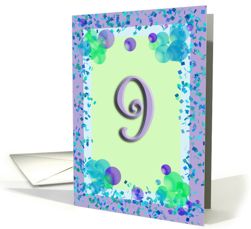 9 Year Old Girl Birthday - Verse Inside card (144779)