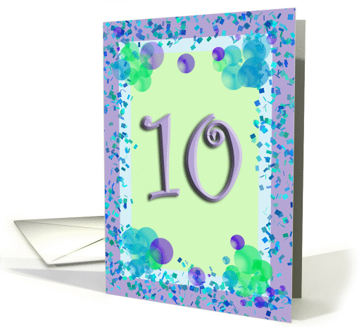 10 Year Old Girl Birthday - Verse Inside card (144783)