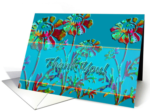 Blue Floral Thank You card (846793)