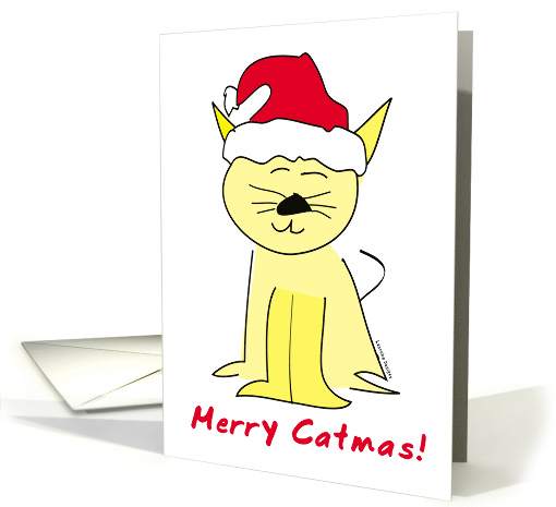 Christmas Cat in Santa Hat card (115779)