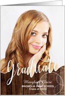 Graduation Party Invitation Rustic Wood Bokeh Shimmer card