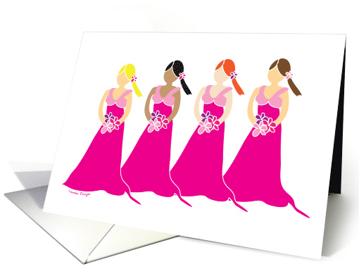 Pink Themed Wedding Will You Be My Bridesmaid card (390669)
